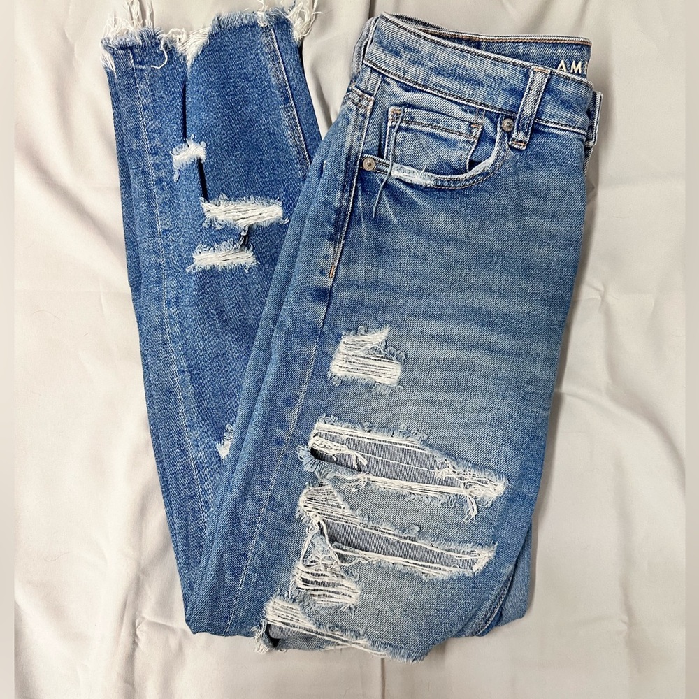AE ripped mom jeans